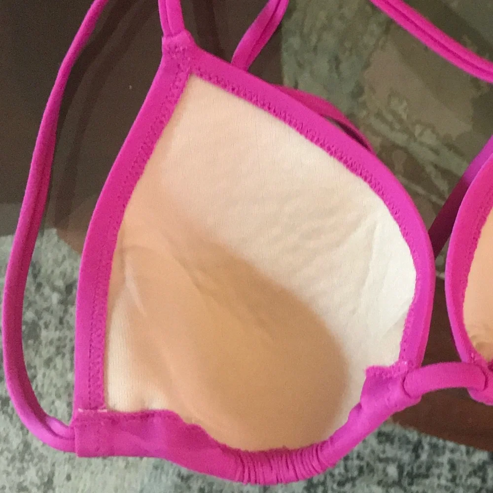 J CREW Berry Pink Triangle String Bikini Top